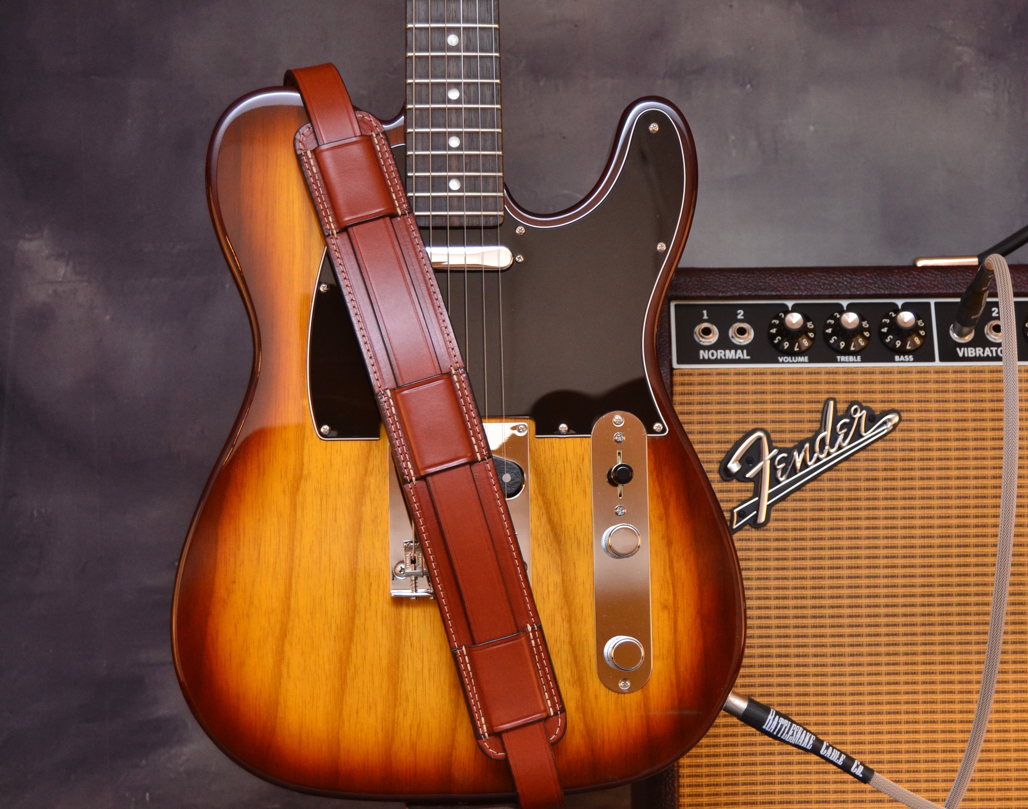 Seventh String Guitar Strap, Retro model, Chestnut